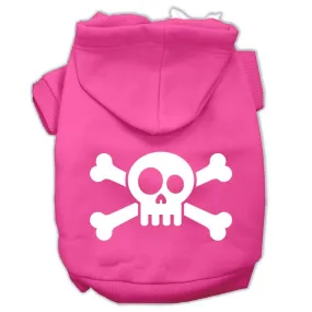 Skull Crossbone Screen Print Pet Hoodies Bright Pink Size XXXL (20)