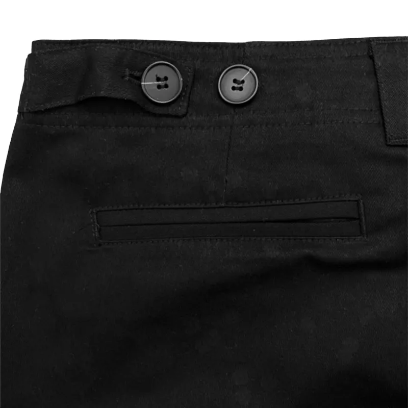 Slim fit boot cut cargo pants with back zippers