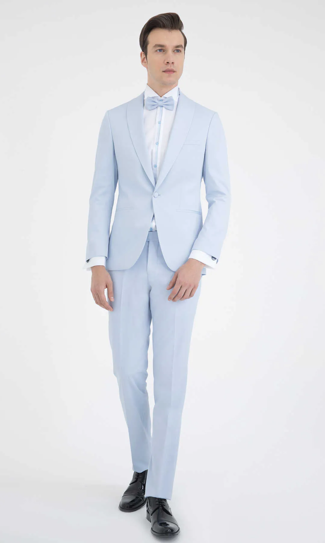 Slim Fit Ice Blue Shawl Lapel Classic Tuxedo