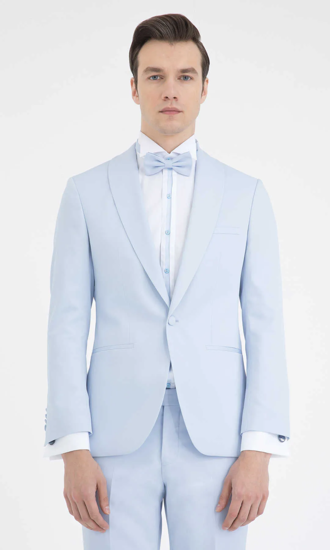 Slim Fit Ice Blue Shawl Lapel Classic Tuxedo