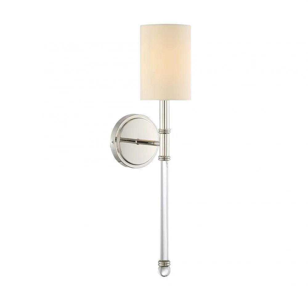 Slim Polished Nickel 1 Light Sconce