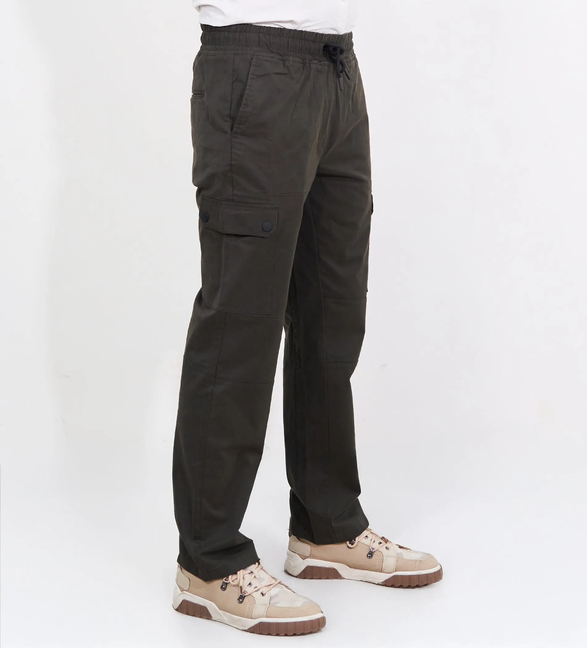 Snap Fit olive Twill Cargo Pants