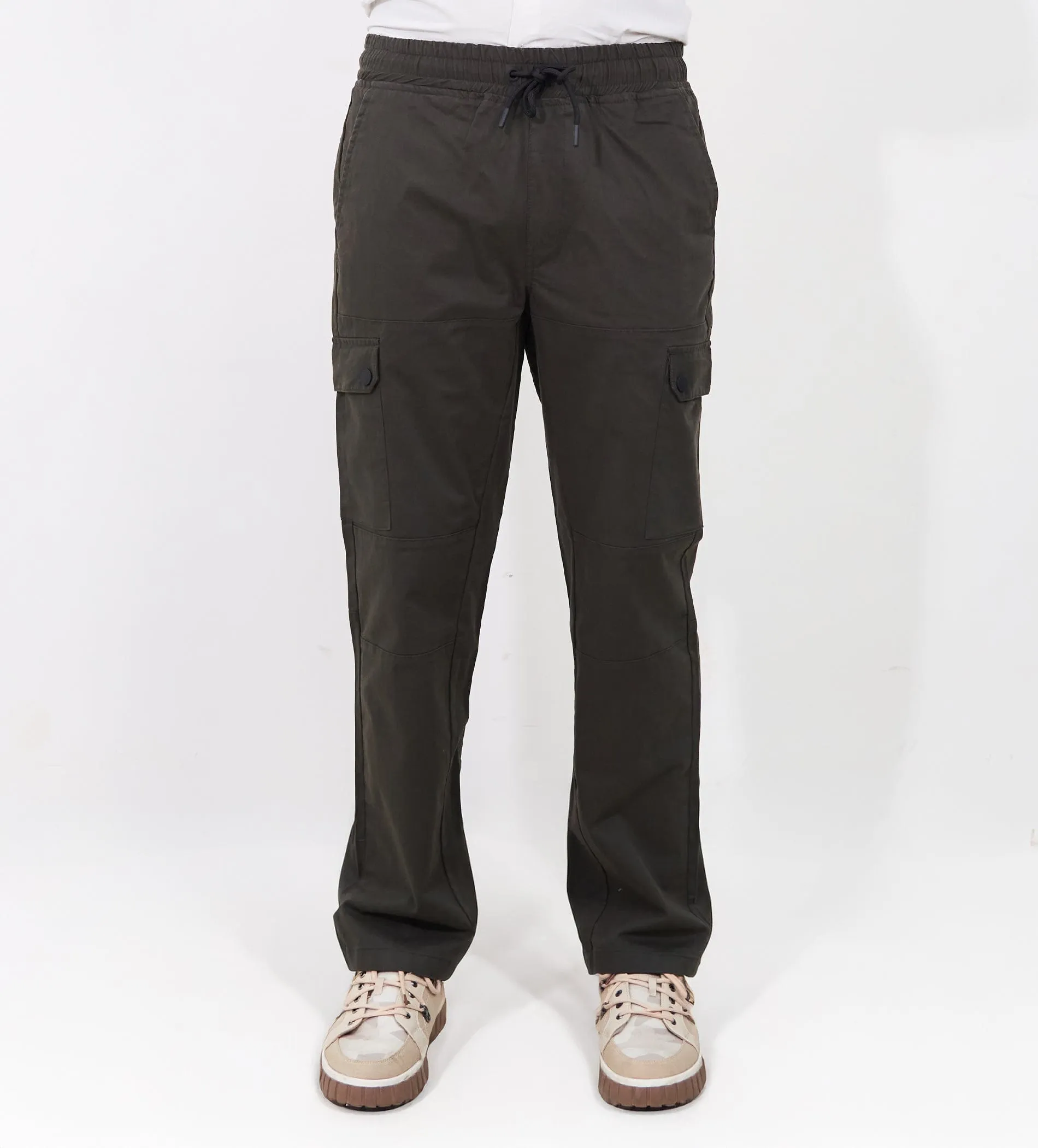 Snap Fit olive Twill Cargo Pants