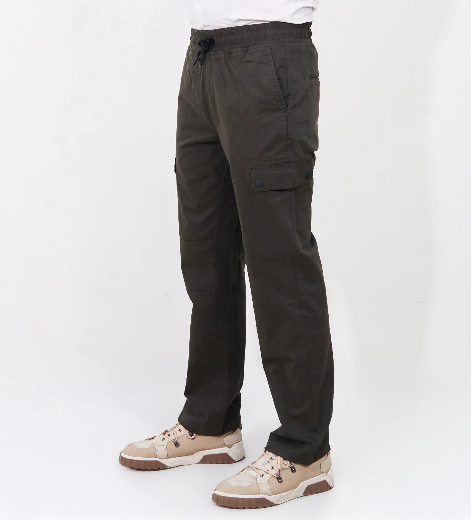 Snap Fit olive Twill Cargo Pants