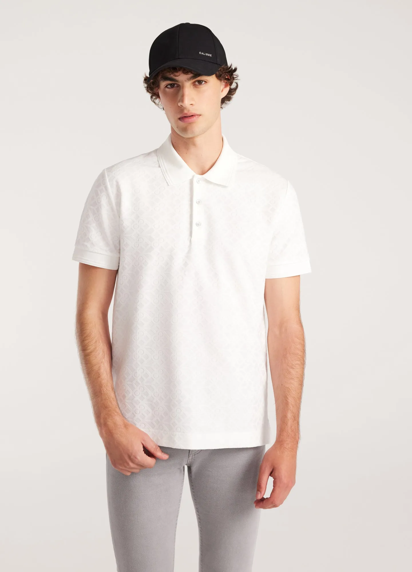 Solid Monogram Polo White