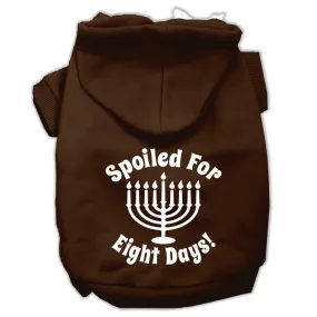 Spoiled for 8 Days Screenprint Dog Pet Hoodies Brown Size Sm (10)