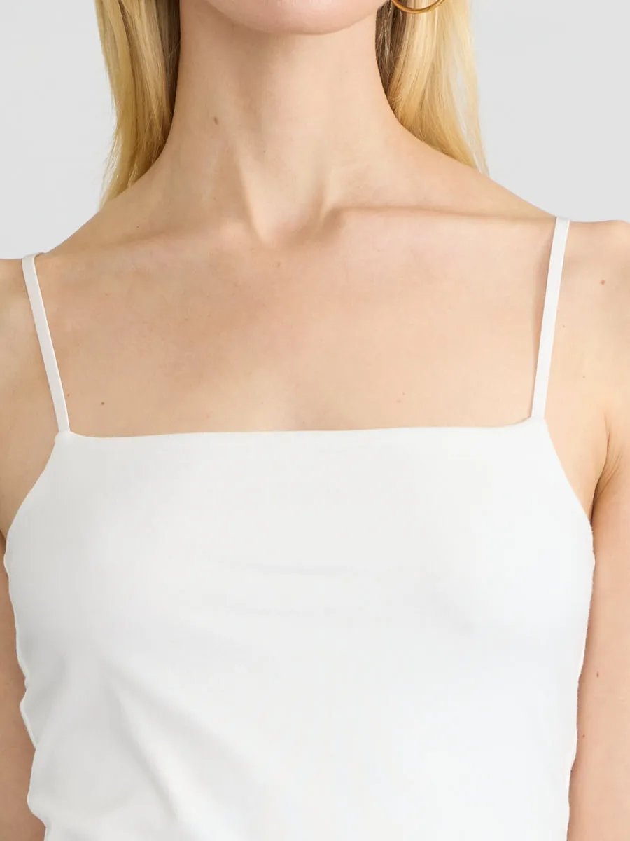 STRETCH PIMA SQUARE NECK TANK