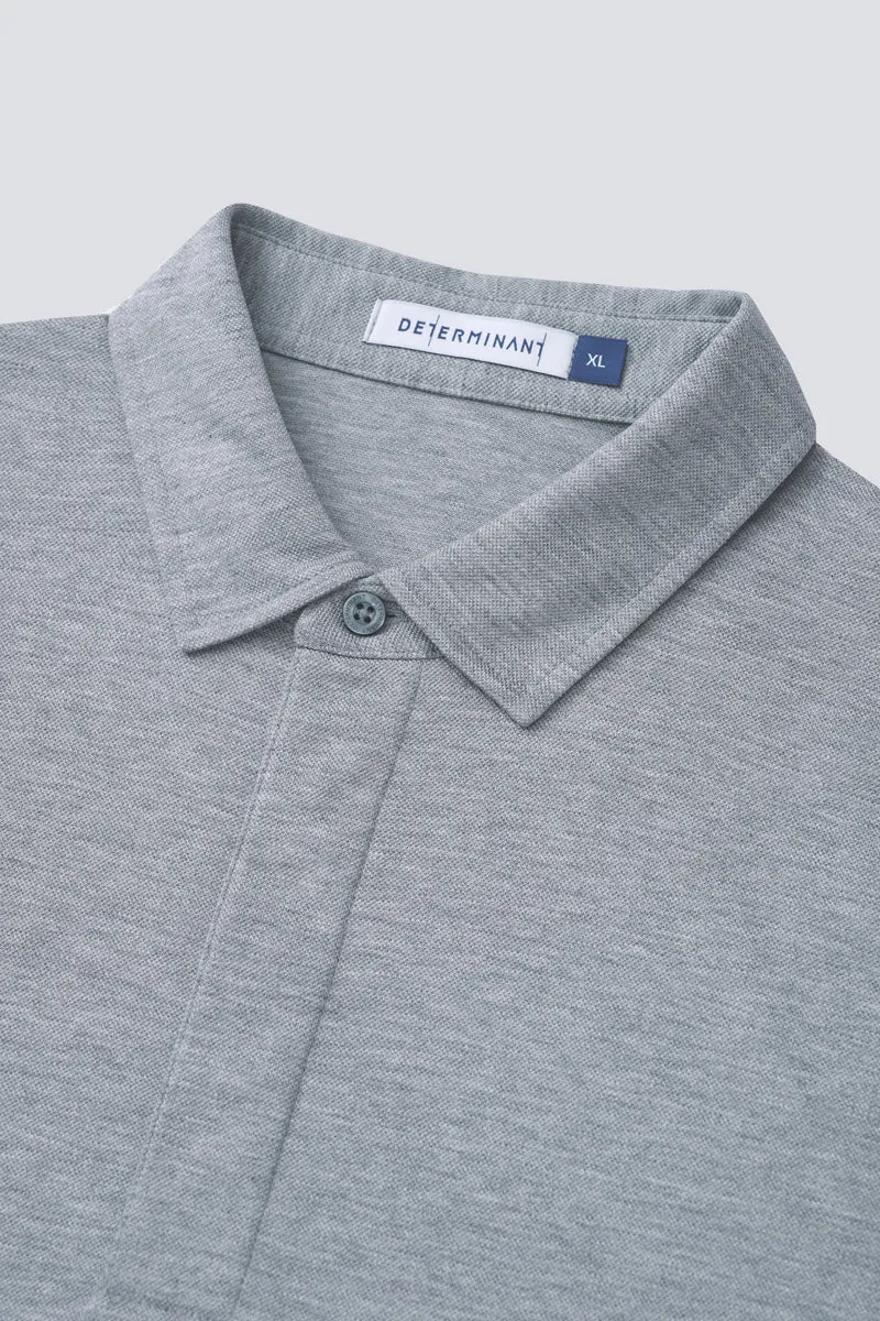 Supreme Cotton-Silk Pique Polo | Grey BC5028