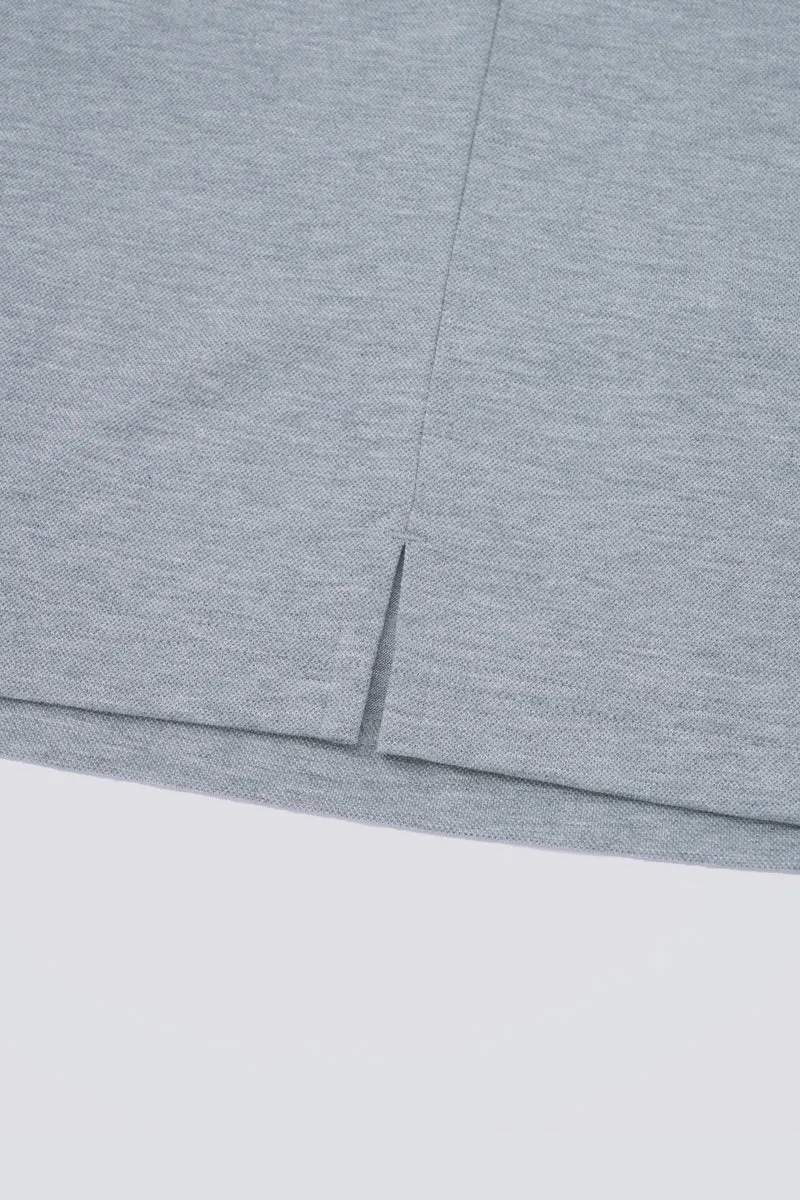 Supreme Cotton-Silk Pique Polo | Grey BC5028