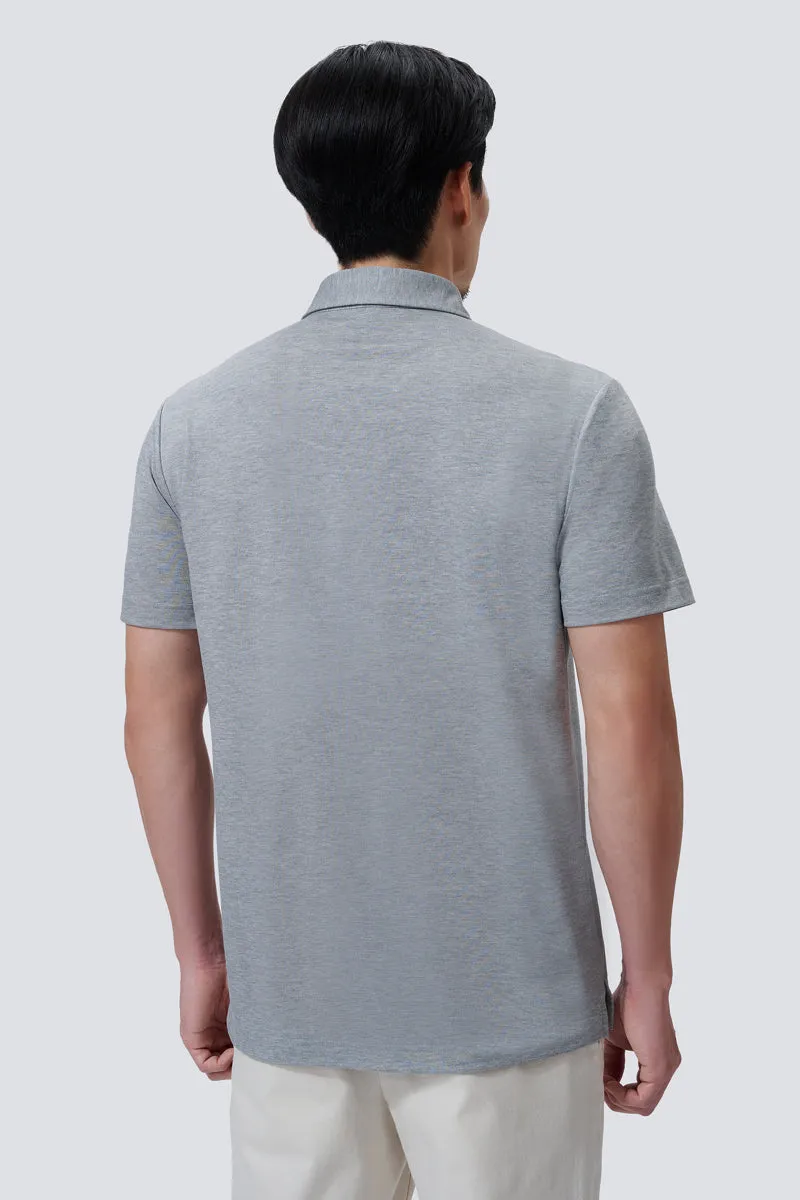 Supreme Cotton-Silk Pique Polo | Grey BC5028