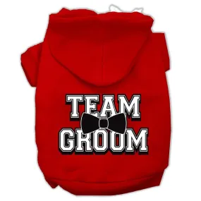 Team Groom Screen Print Pet Hoodies Red Size Lg (14)