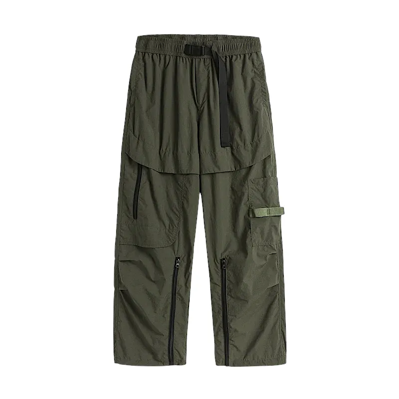 Technical cargo pant with self belt