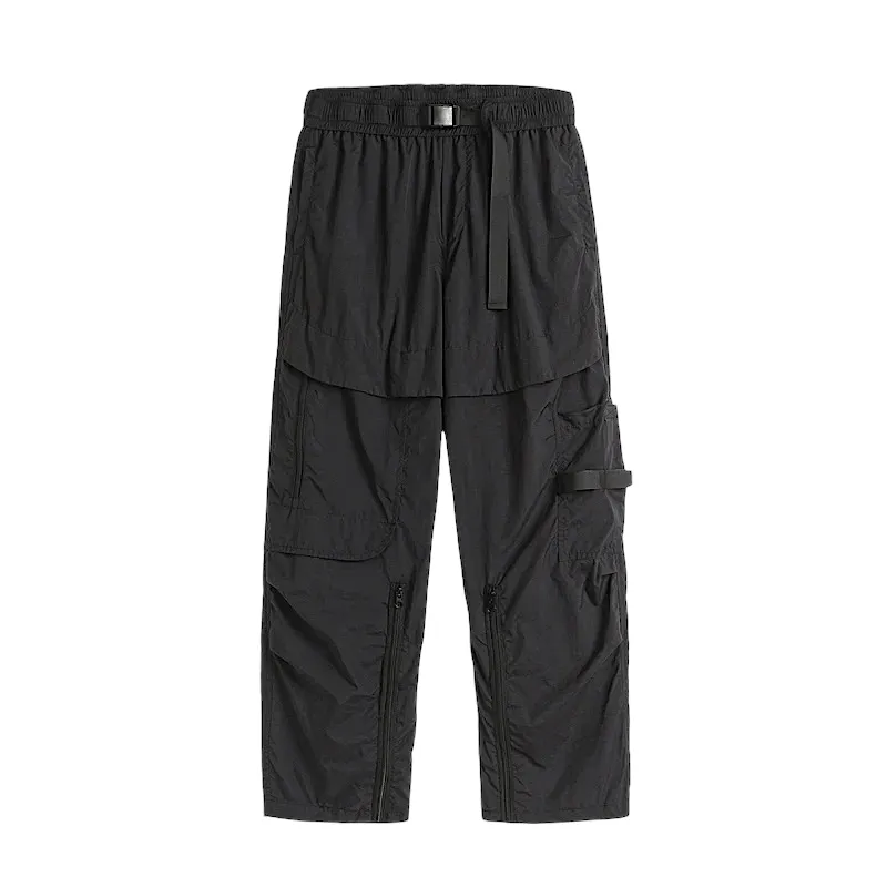 Technical cargo pant with self belt