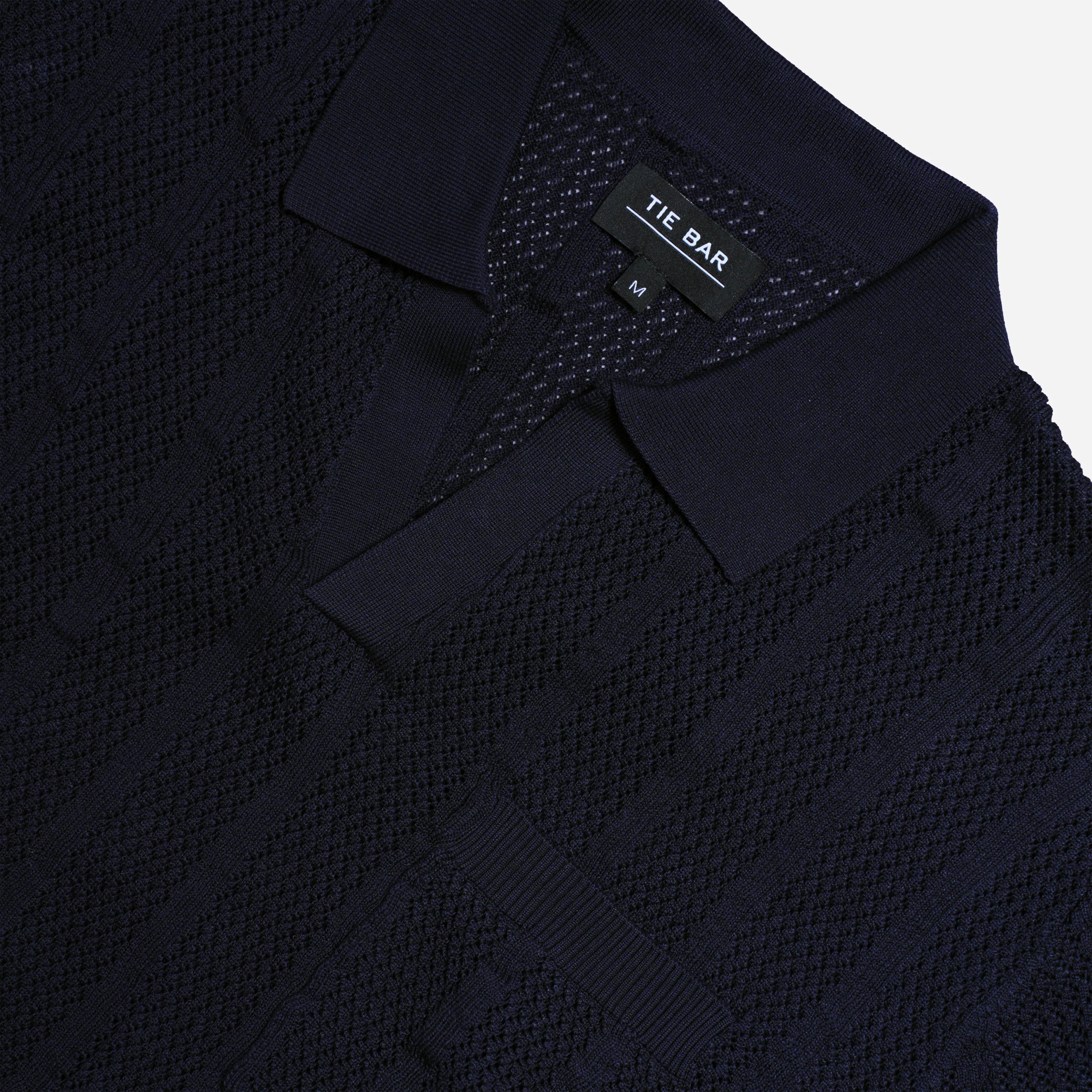 Textured Rib Navy Polo