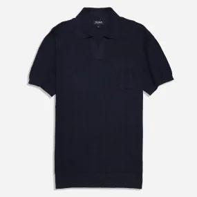 Textured Rib Navy Polo