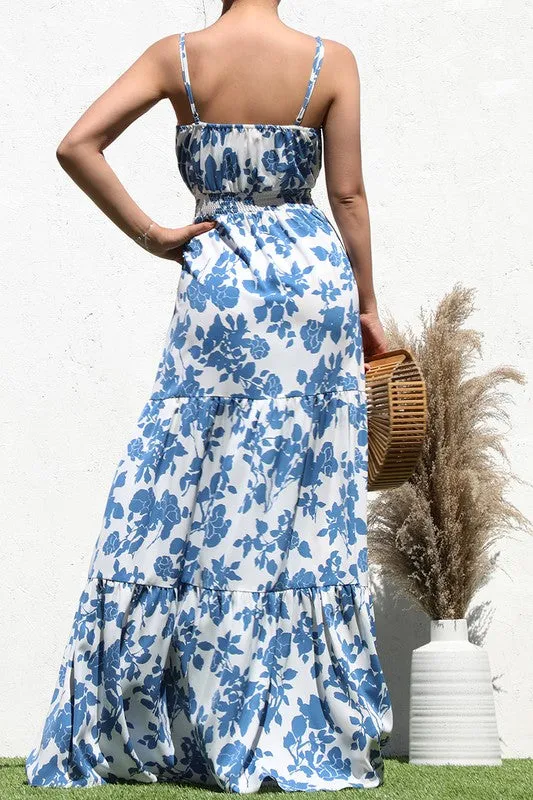 Tie Front Woven Maxi Dress