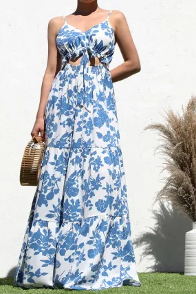 Tie Front Woven Maxi Dress