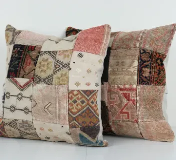 Unique Wool Patchwork Tribal Kilim Pillow