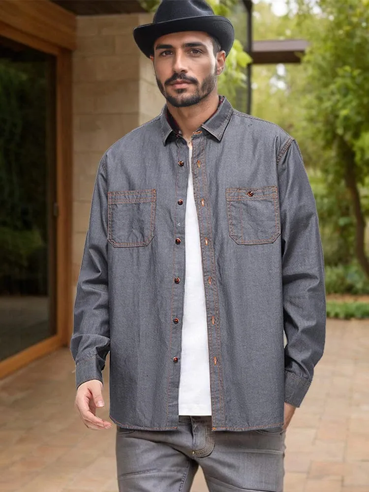 Versatile 100% Cotton Denim Shirt