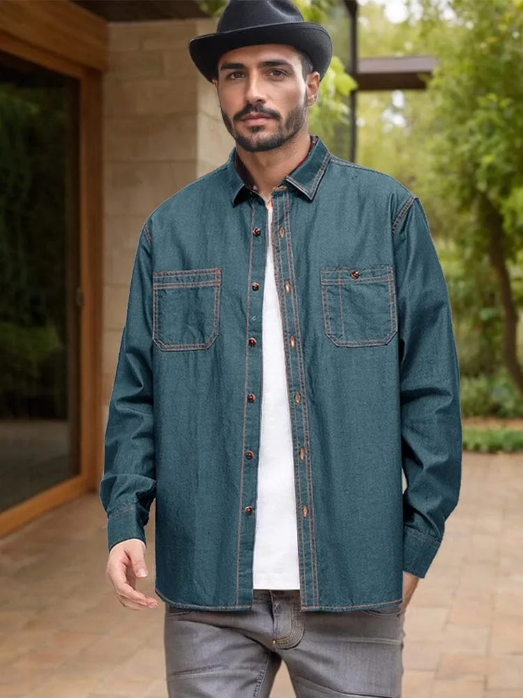 Versatile 100% Cotton Denim Shirt