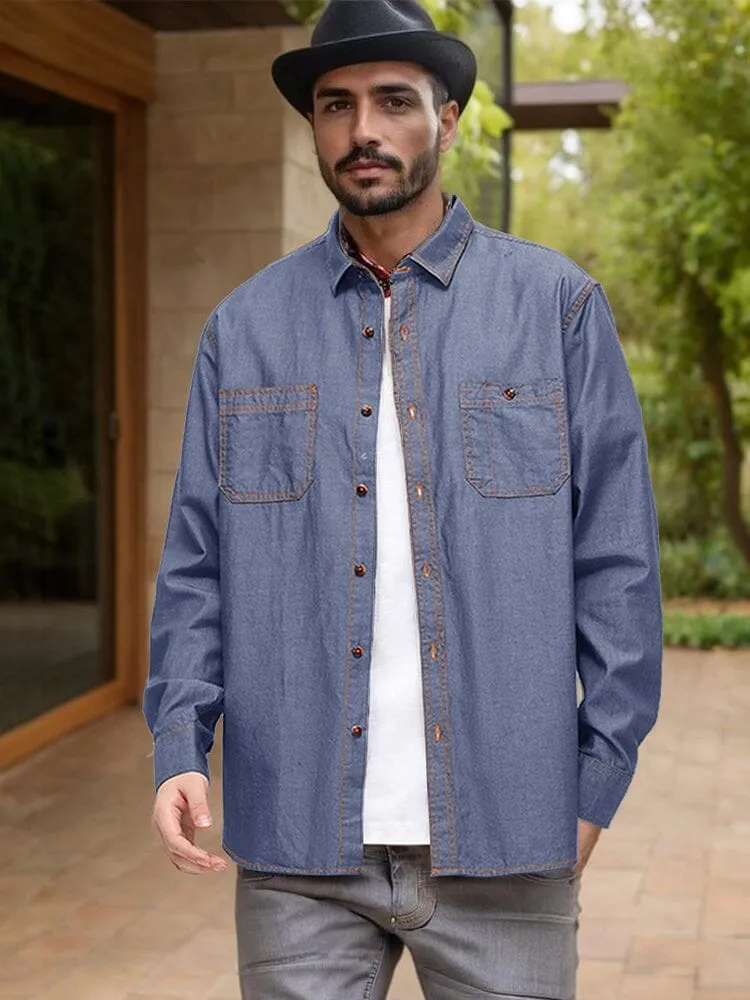 Versatile 100% Cotton Denim Shirt