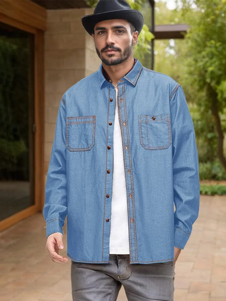 Versatile 100% Cotton Denim Shirt