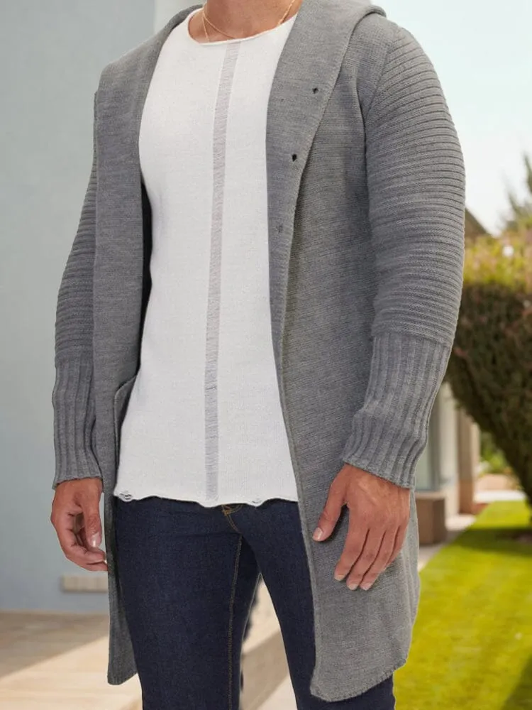 Versatile Hooded Knit Cardigan