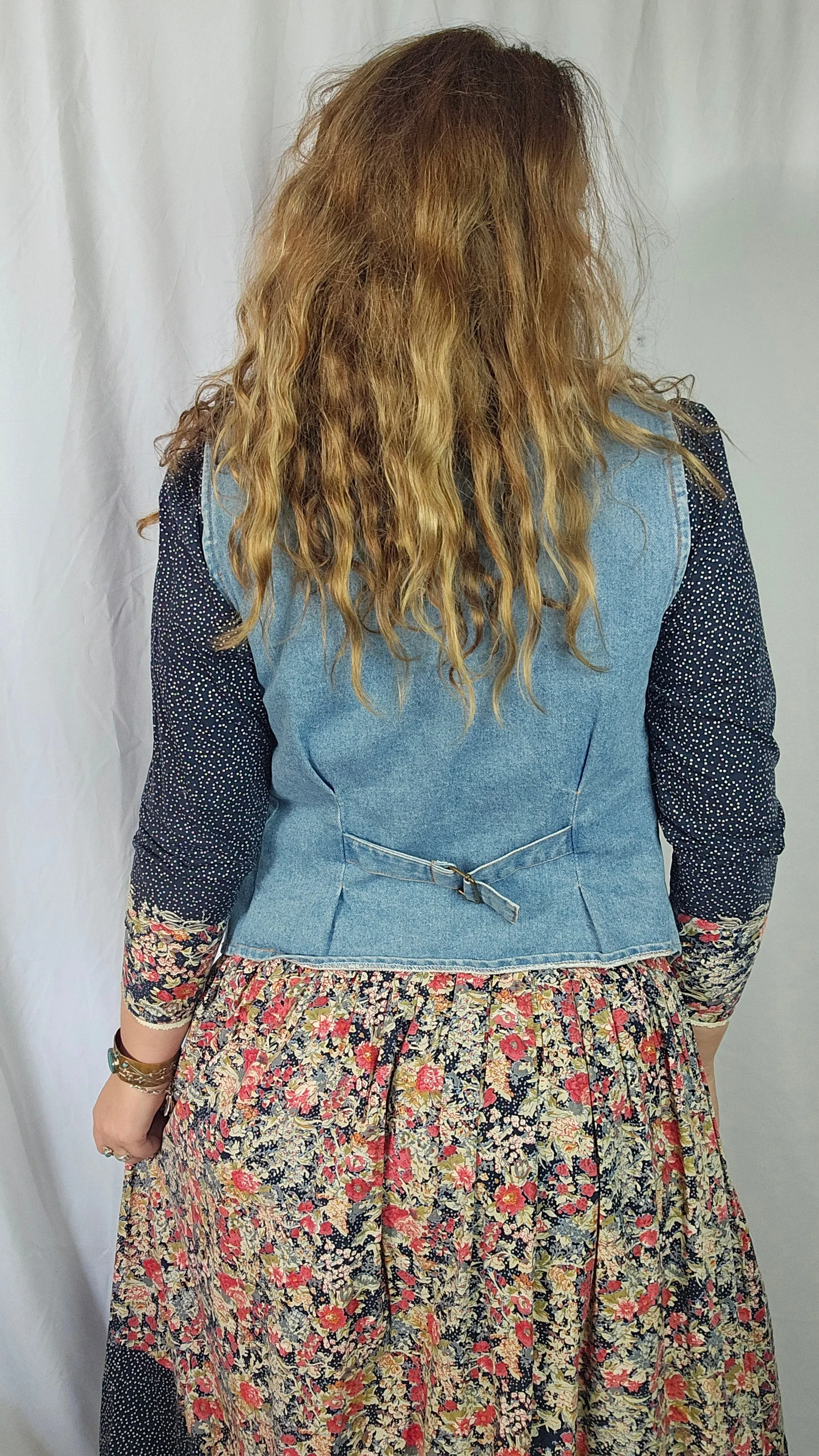 Vintage 90s Denim Vest – Classic Blue Wash – S