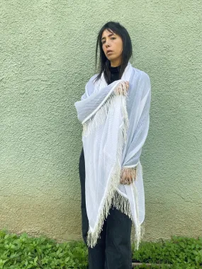 White Fringed Shawl