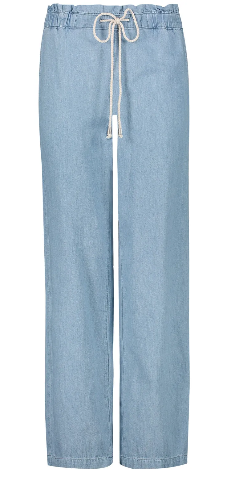 Wide Leg Trouser Light Blue Chambray | Light Stone