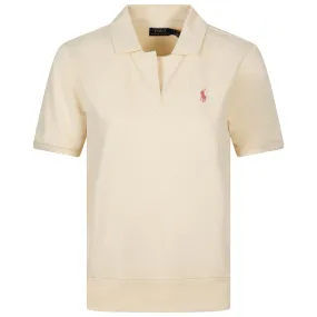 Womens Jersey Polo Shirt Cream - SS24