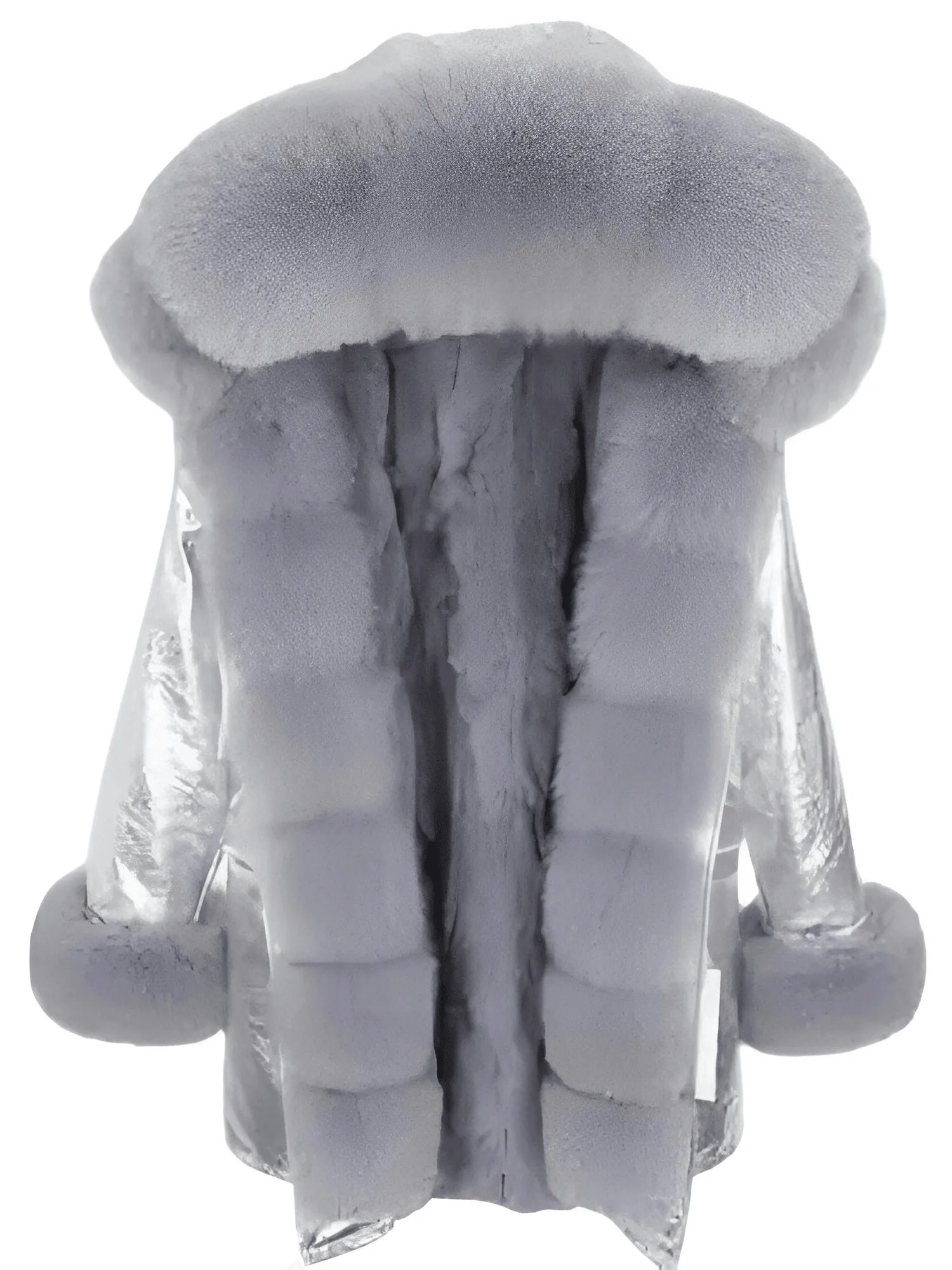 Women's Long Rabbit Fur Parka Real Fur Lining & Real Fox Fur Collar