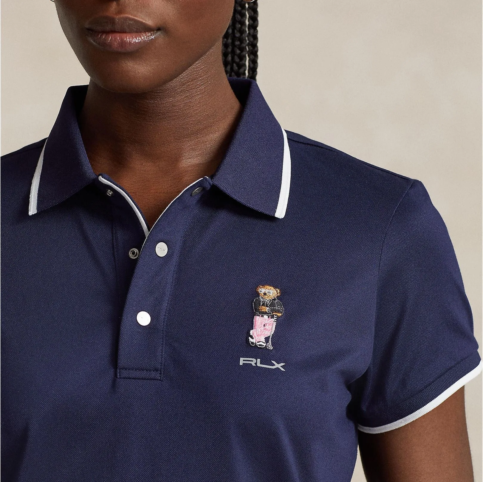 Womens Tailored Fit Polo Bear Polo Shirt Refined Navy - SS24