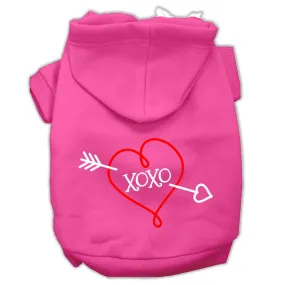 XOXO Screen Print Pet Hoodies Bright Pink Size XXXL (20)